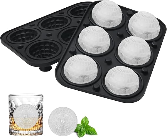 Vookkp Bandeja de Hielo Redonda, Cubiteras para Hielo con Tapa
