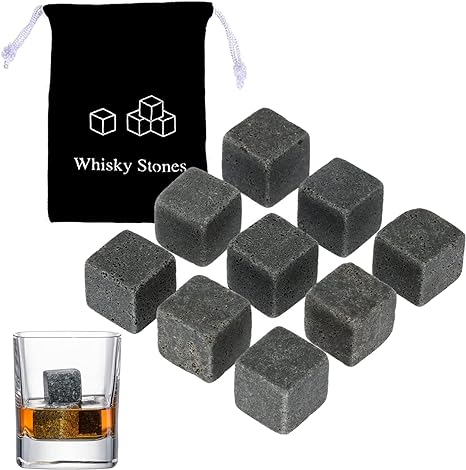 lumcov Juego de 9 Piedras de Whisky,Naturales de Granito